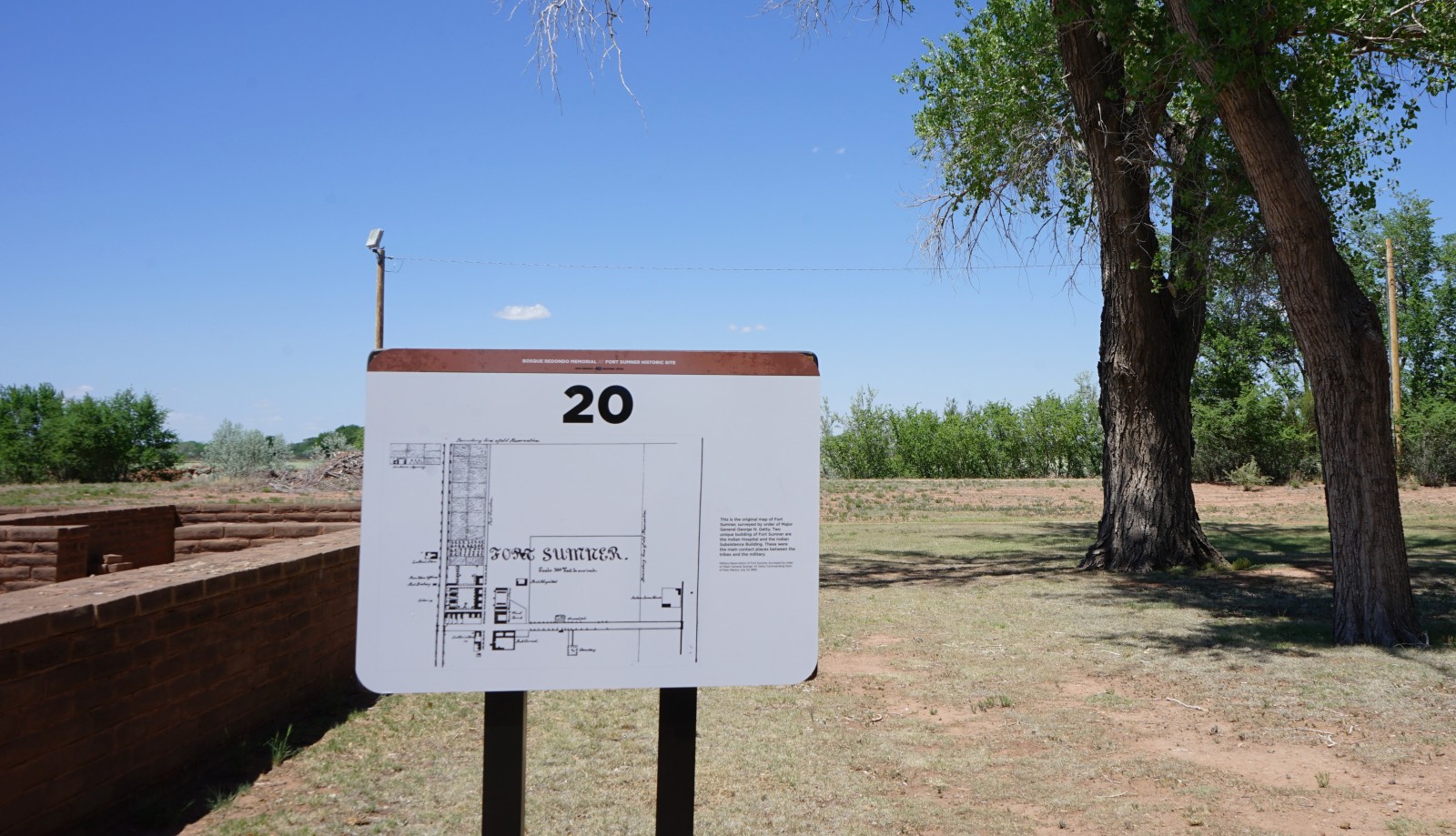 Bosque Redondo Memorial Audio Tour Stop 20, next to Fort reconstruction.