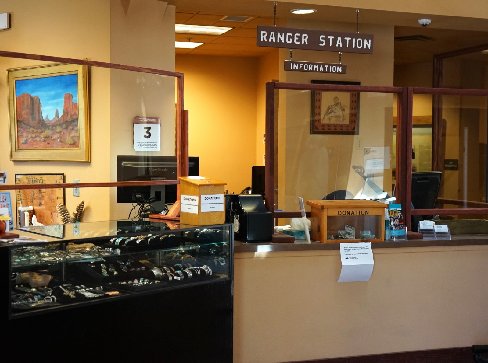 Bosque Redondo Memorial Audio Tour Stop 3 near visitor center front desk.