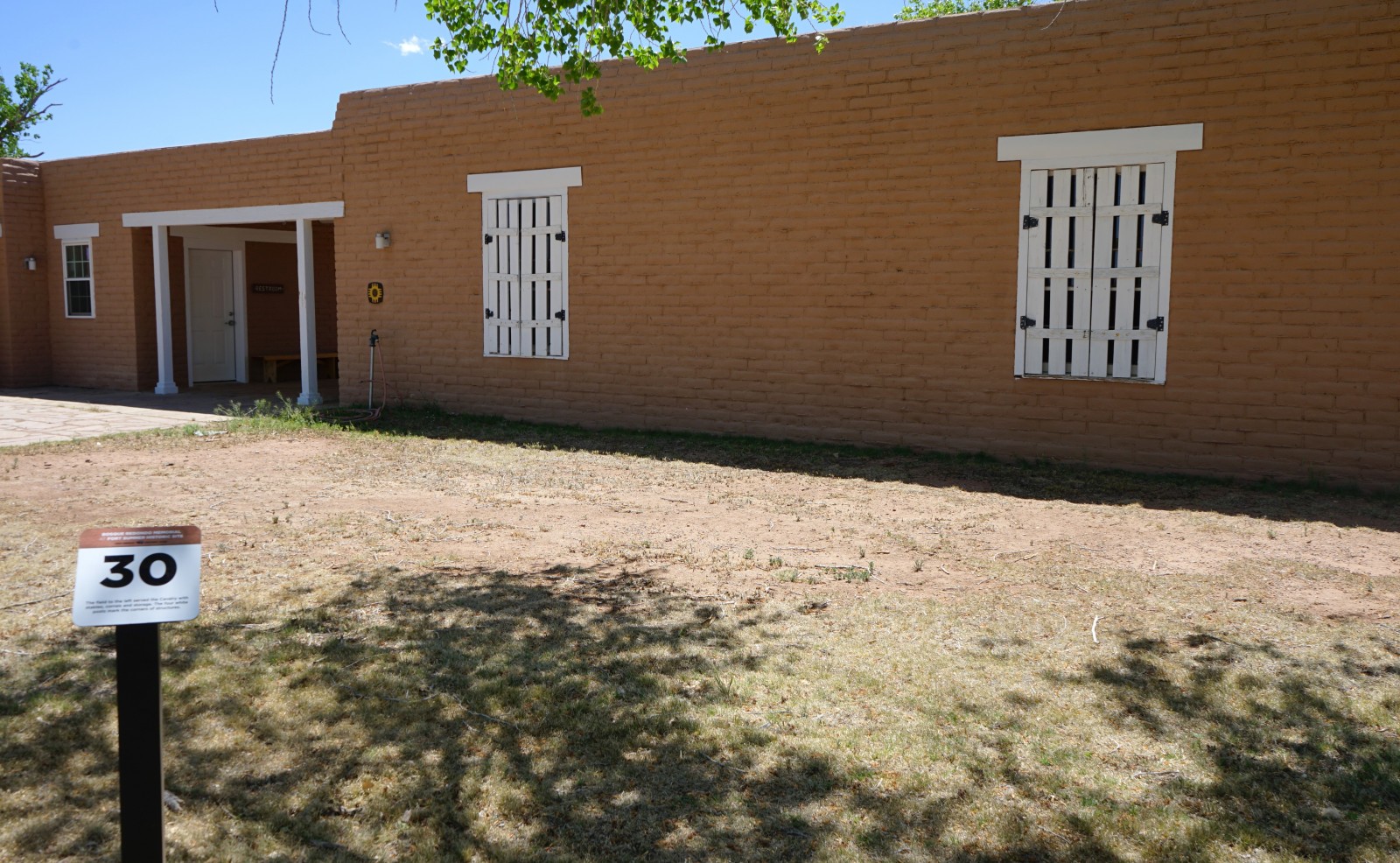 Bosque Redondo Memorial Audio Tour Stop 30, facing Barracks Exhibition.