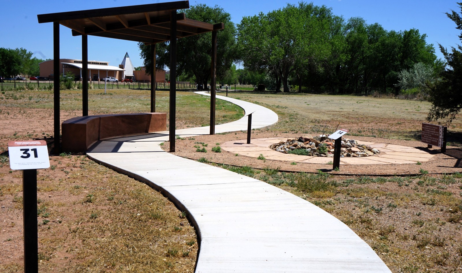 Bosque Redondo Memorial Audio Tour Stop 31, near Navajo Traveler's Shrine.
