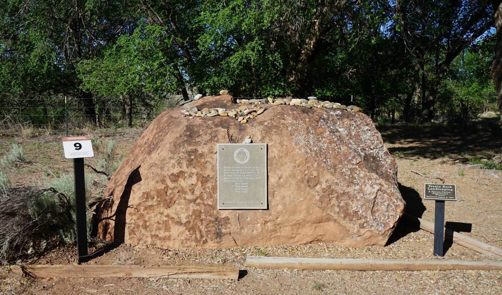Bosque Redondo Memorial Audio Tour Stop 9 near Treaty Rock.