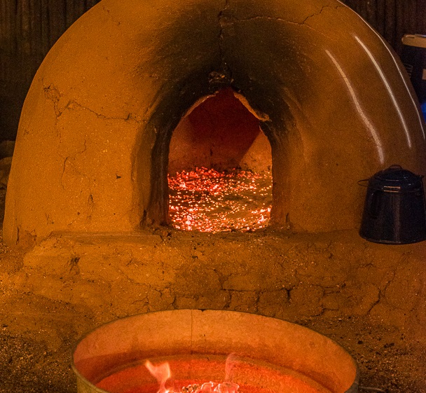 The remnants of baking bread in the horno at Las Noches de Las Luminarias at Fort Selden in 2019. Photo by Stan Ford.