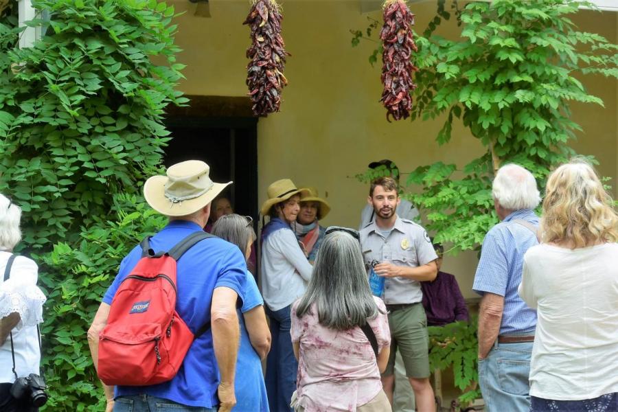 Visitors touring the Los Luceros Hacienda