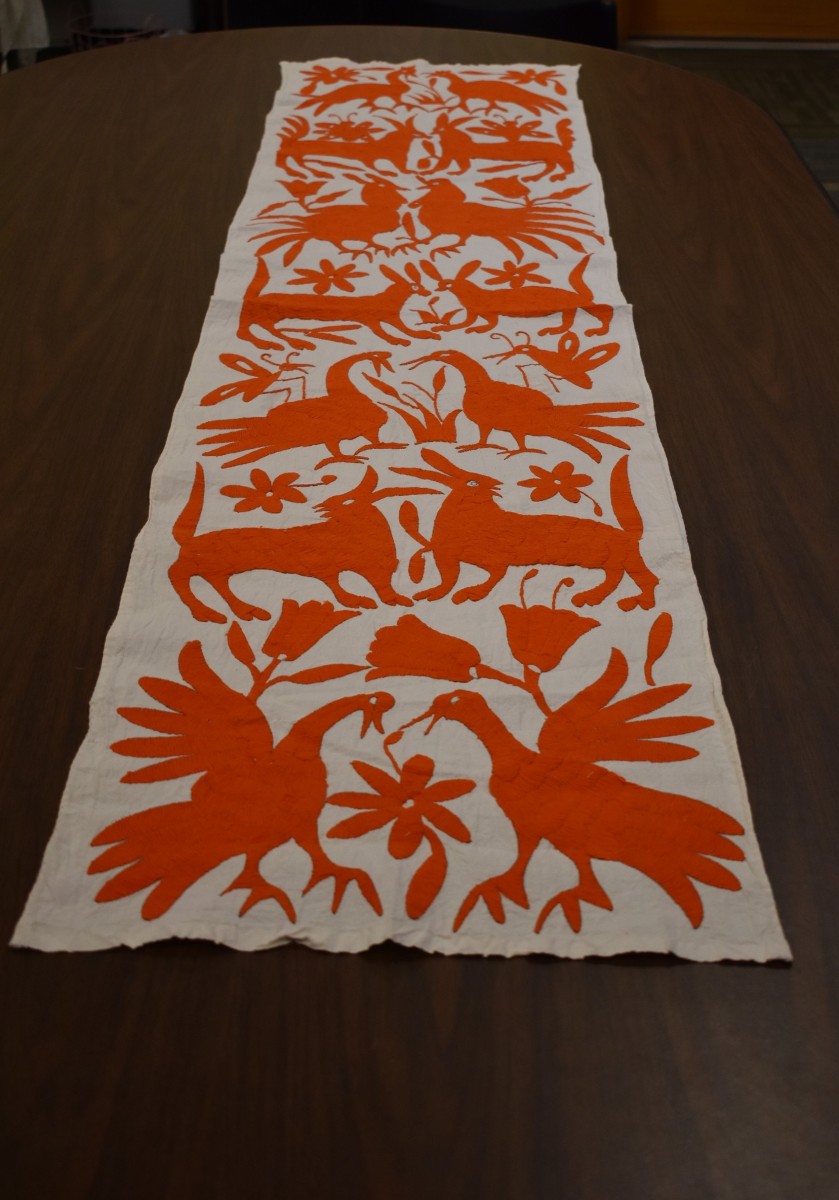Artist Unknown. Mexican table runner. Cotton. Collection, Taylor-Mesilla Historic Property.