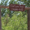 The entrance to the Pecos River Nature Trail at Bosque Redondo.