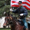 At Fort Stanton Live, visitors can see Matt riding his horse carrying the American Flag with only 33 stars.