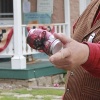 Gun Show actors take their job very serious in showing what happens to a soda can when shot by a black powder gun at Old Lincoln Days.